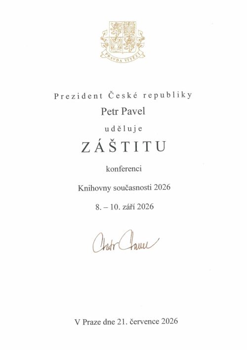 Knihovny současnosti_záštita_Petr_Pavel